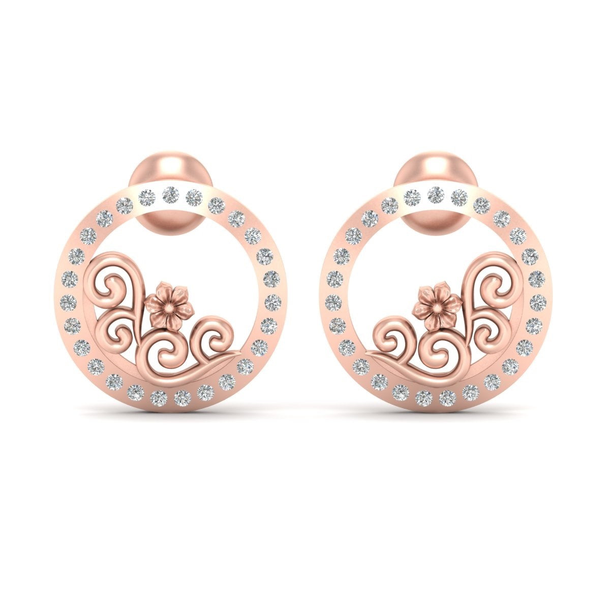 FILIGREE DIAMOND STUD EARRINGS