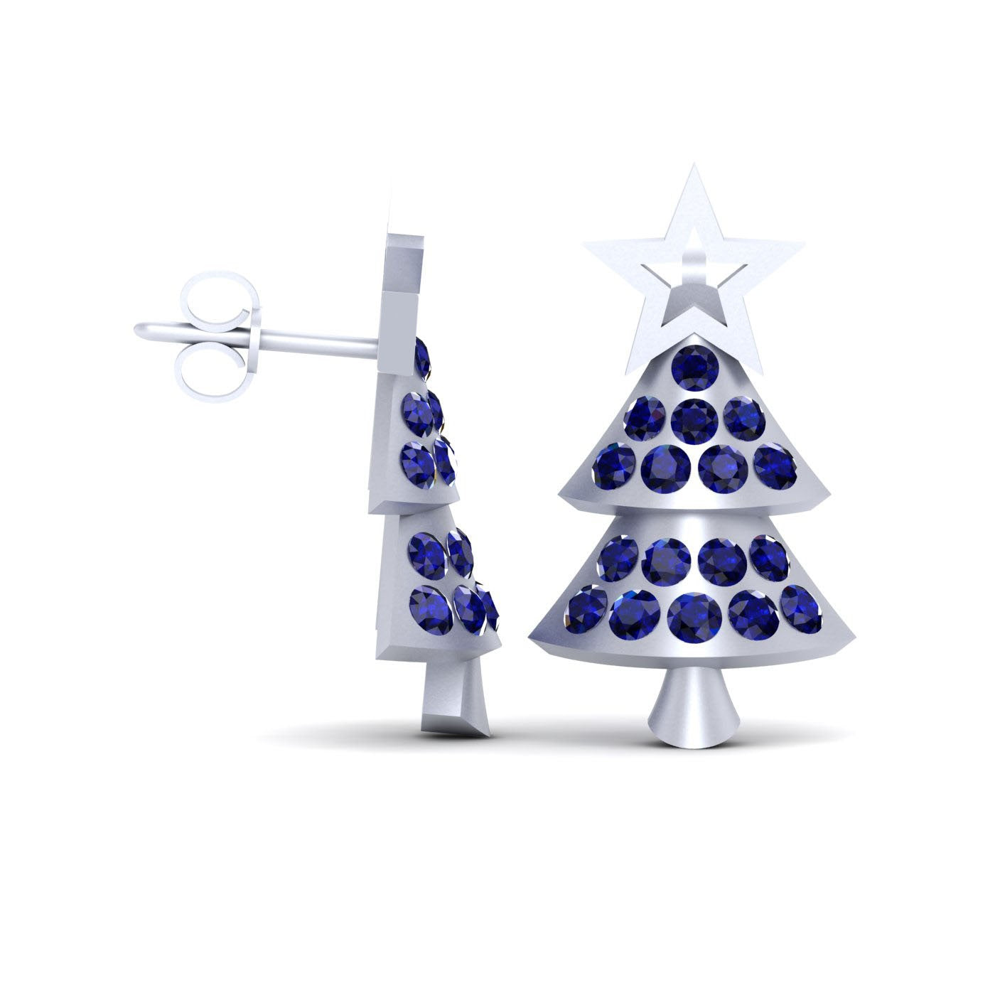 CHRISTMAS STAR EARRINGS SILVER