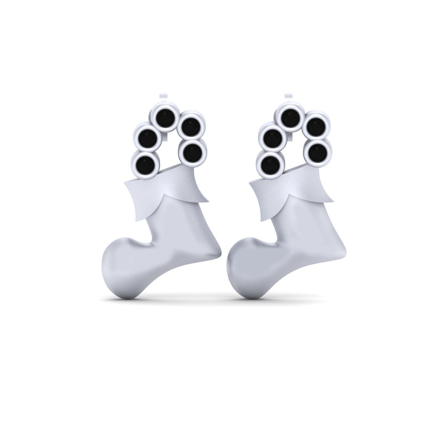 WHITE GOLD XMAS EARRINGS