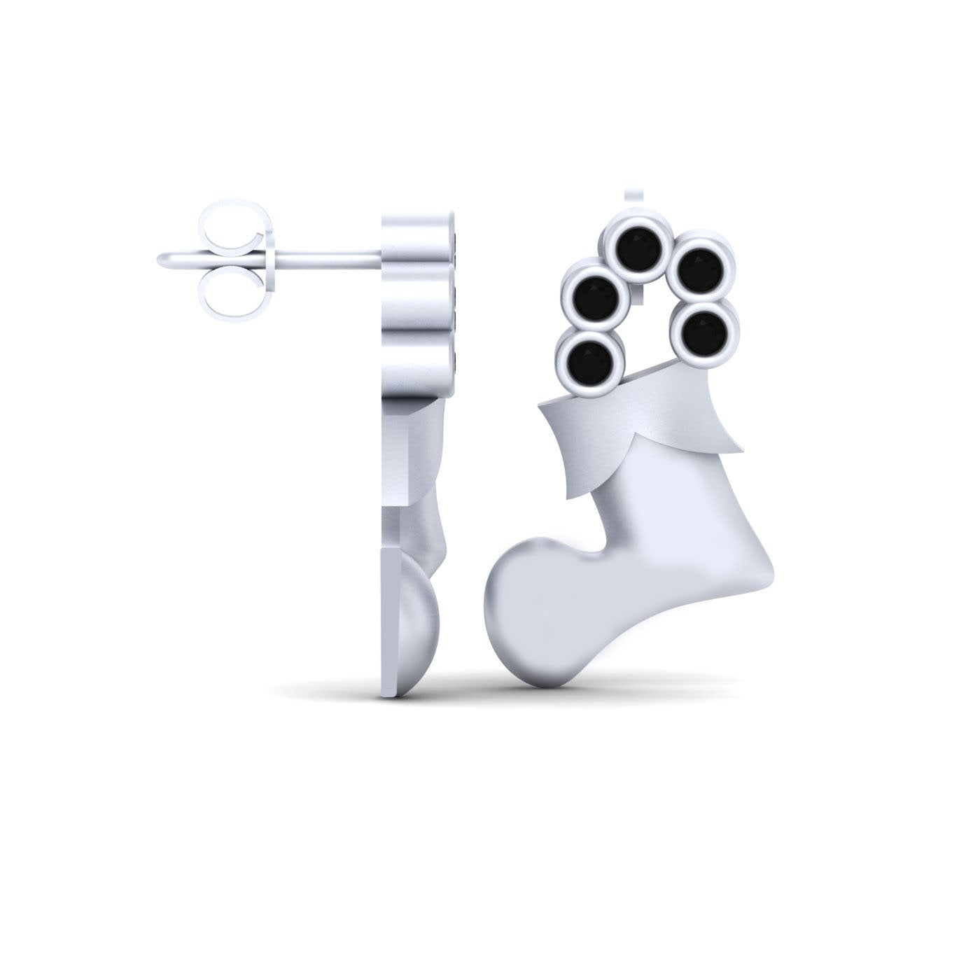 WHITE GOLD XMAS EARRINGS