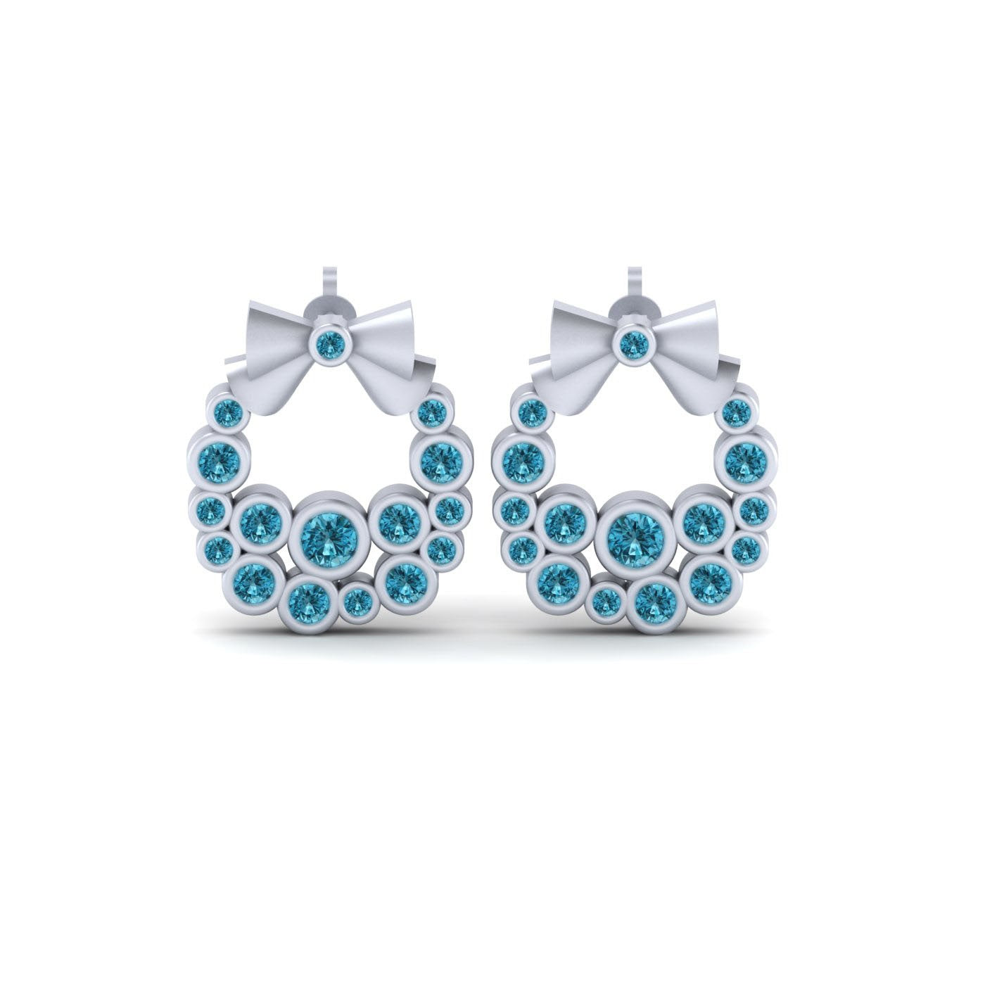 AQUA DIAMOND WREATH EARRINGS