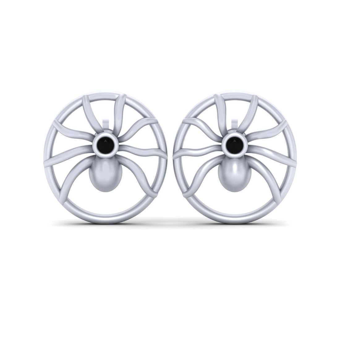 SILVER SPIDER STUD EARRINGS