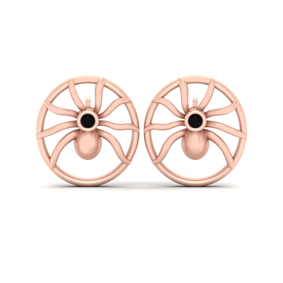 SILVER SPIDER STUD EARRINGS