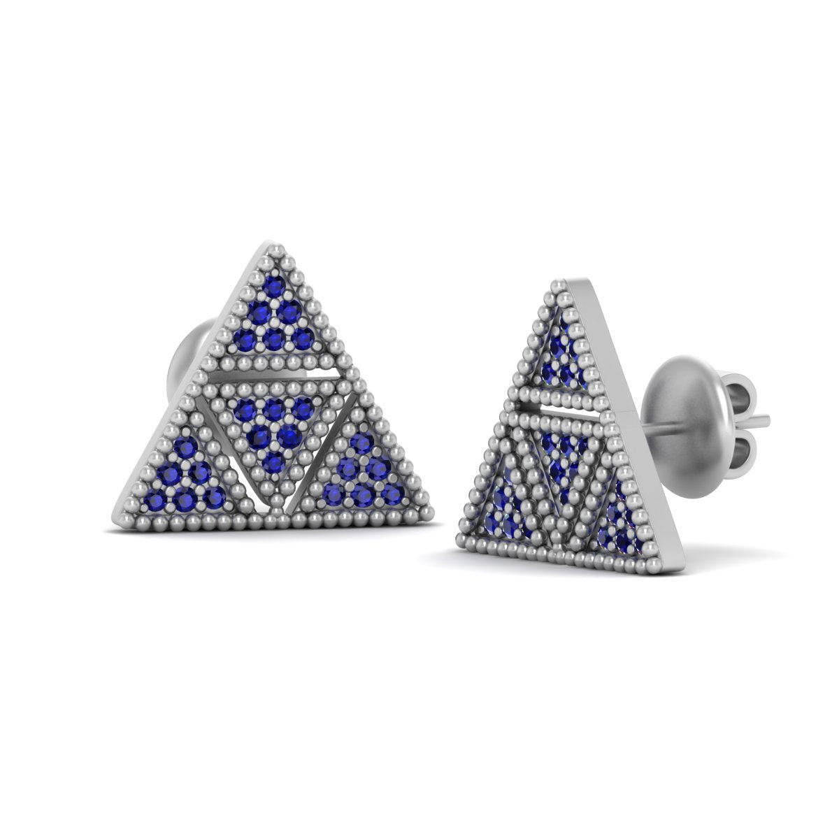 TRIANGLE STUD EARRINGS SILVER