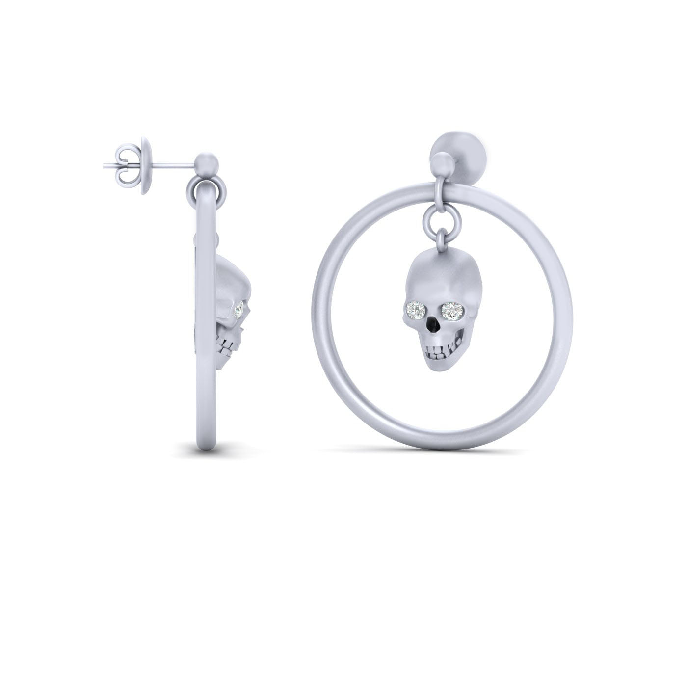 STERLING SILVER SKULL EARRINGS