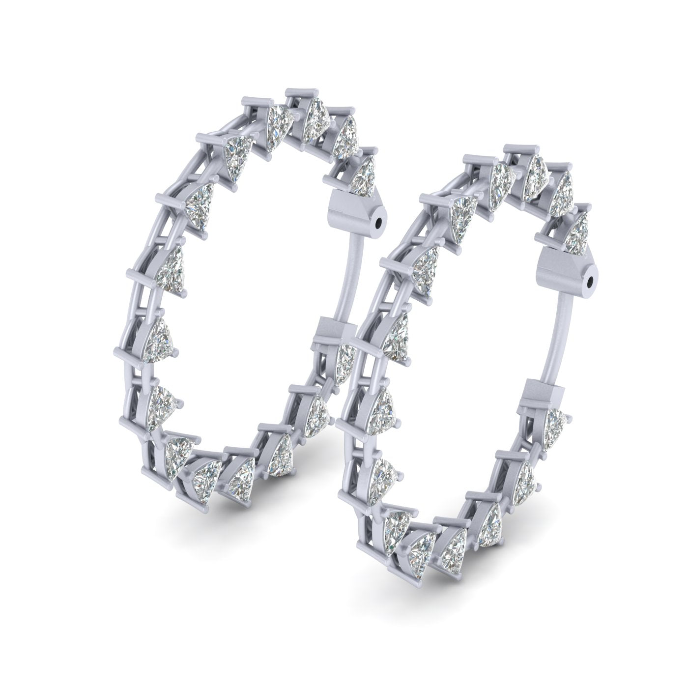 TRILLION DIAMOND HOOP EARRINGS