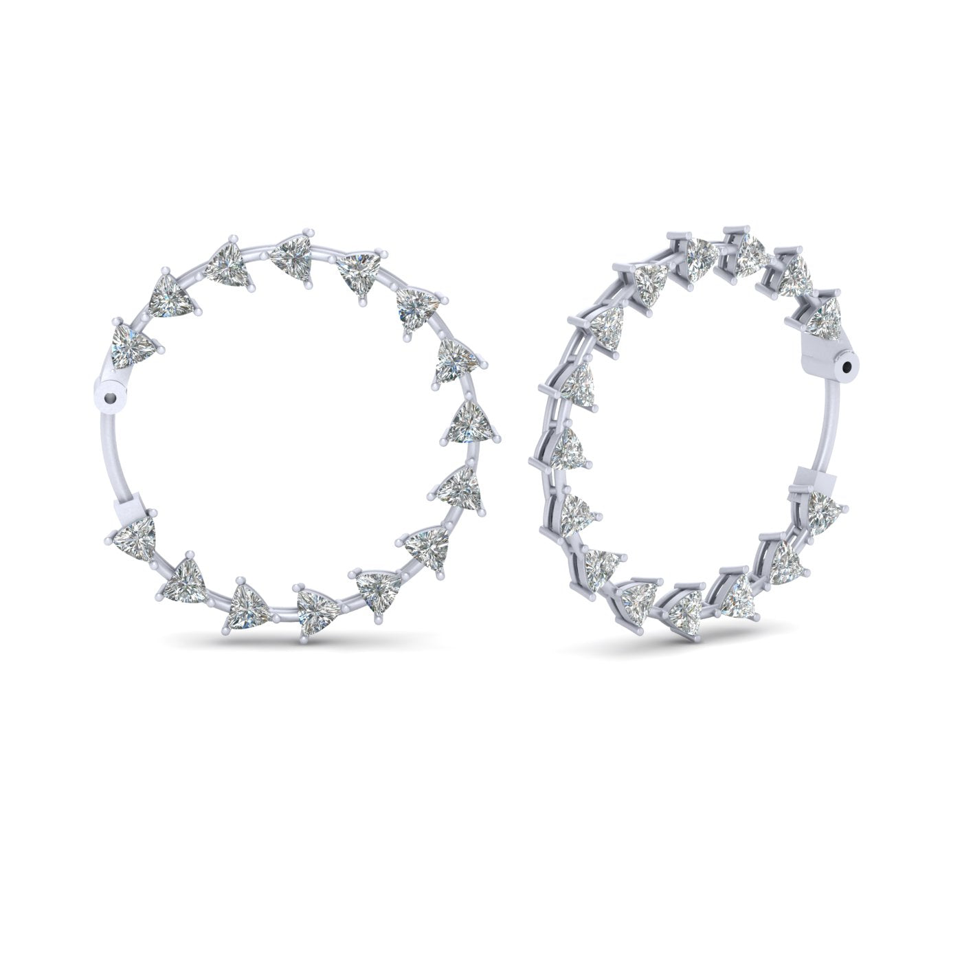 TRILLION DIAMOND HOOP EARRINGS
