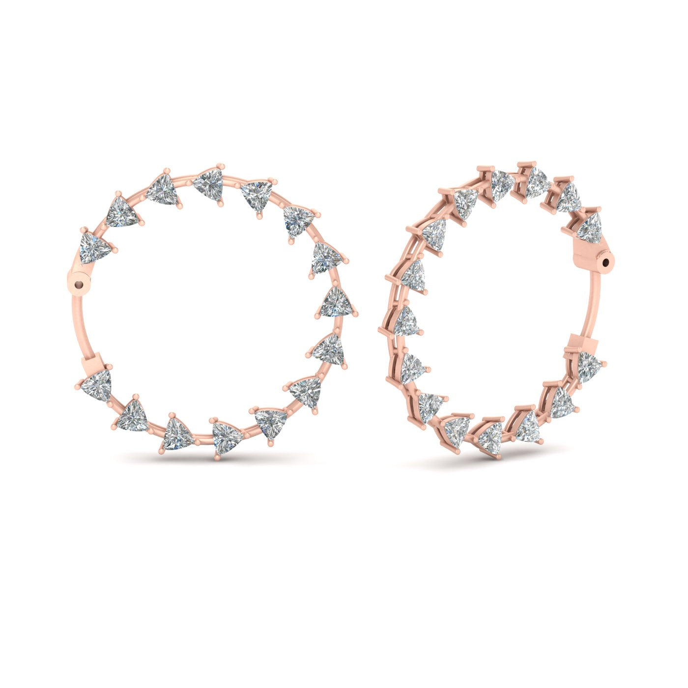 TRILLION DIAMOND HOOP EARRINGS