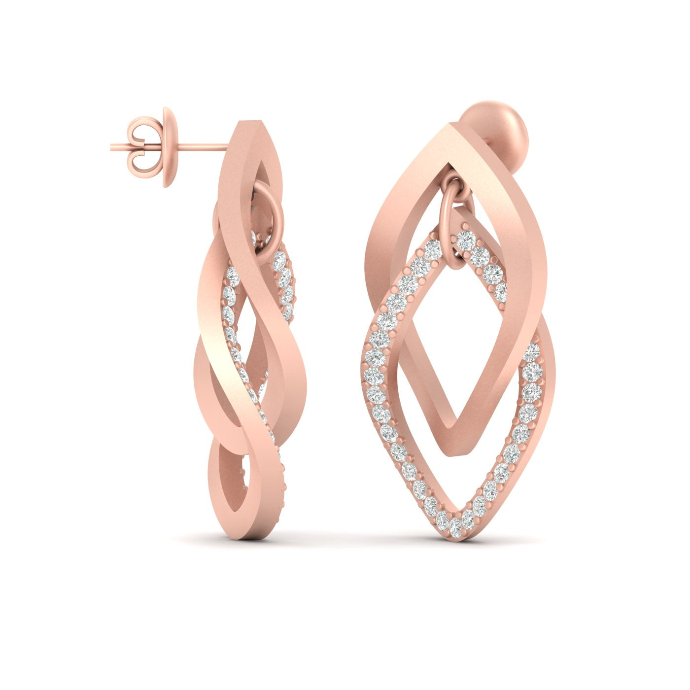 ROSE GOLD INTERLOCKING EARRINGS