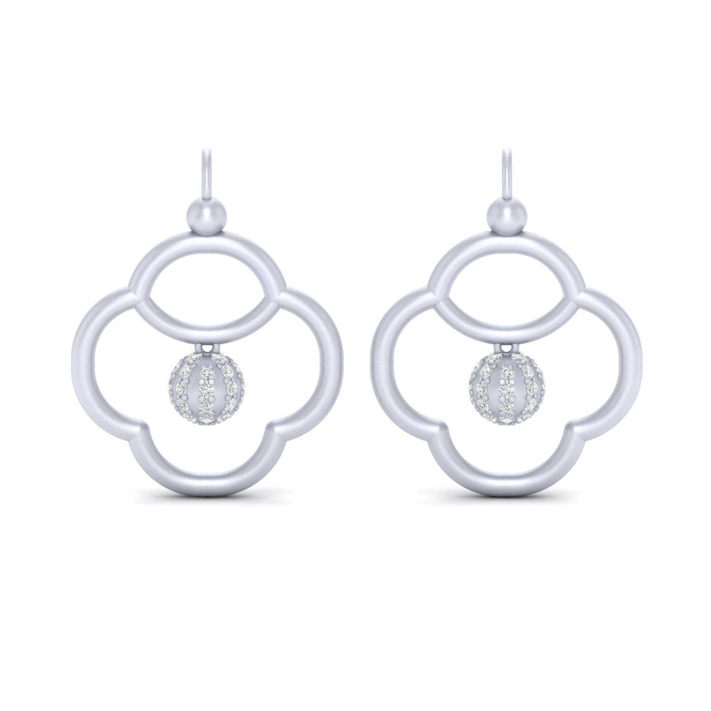 CLUSTER DIAMOND BALL EARRINGS