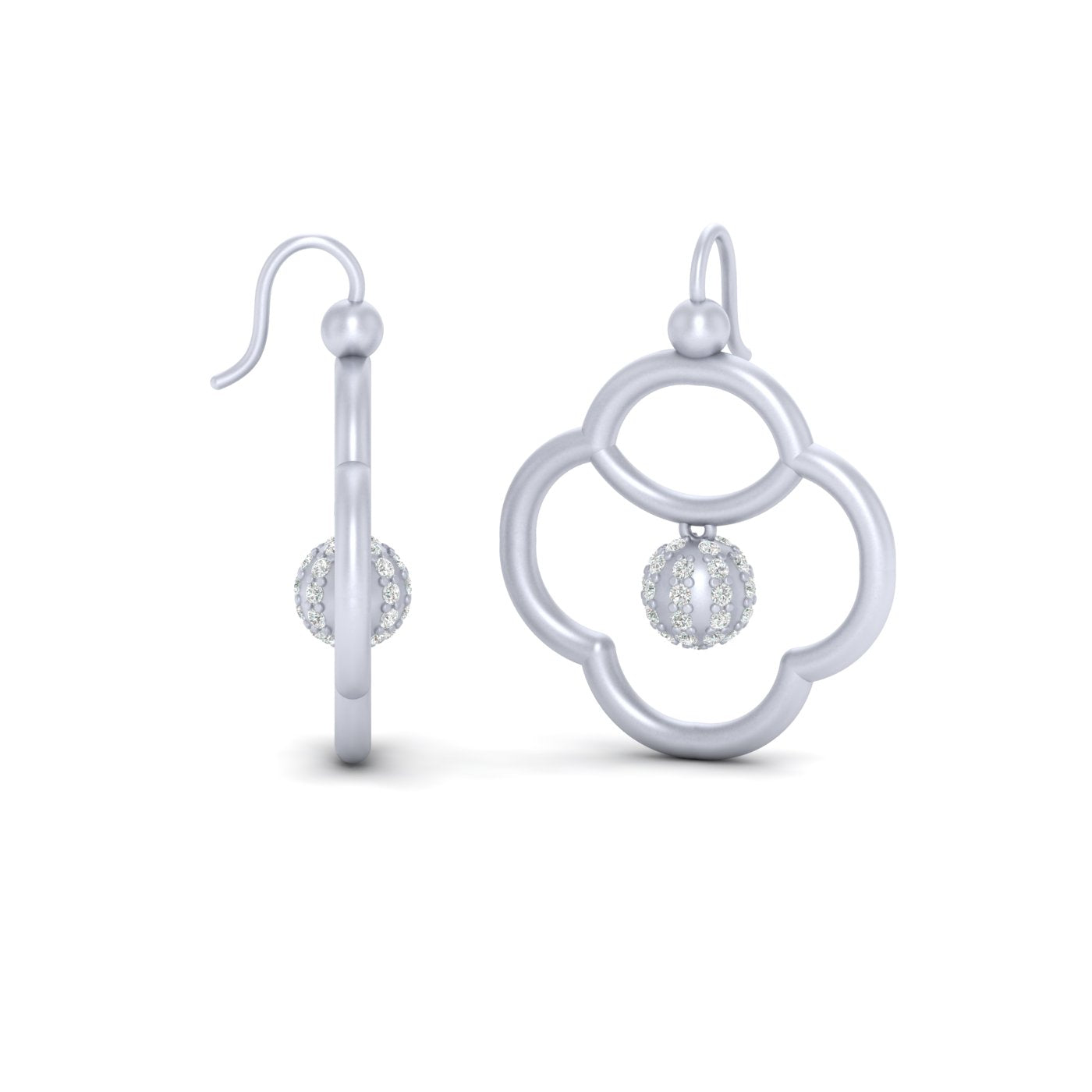 CLUSTER DIAMOND BALL EARRINGS
