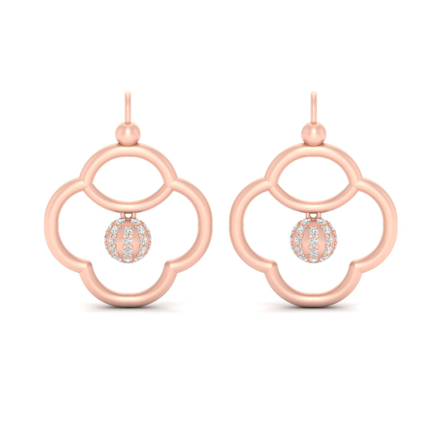 CLUSTER DIAMOND BALL EARRINGS