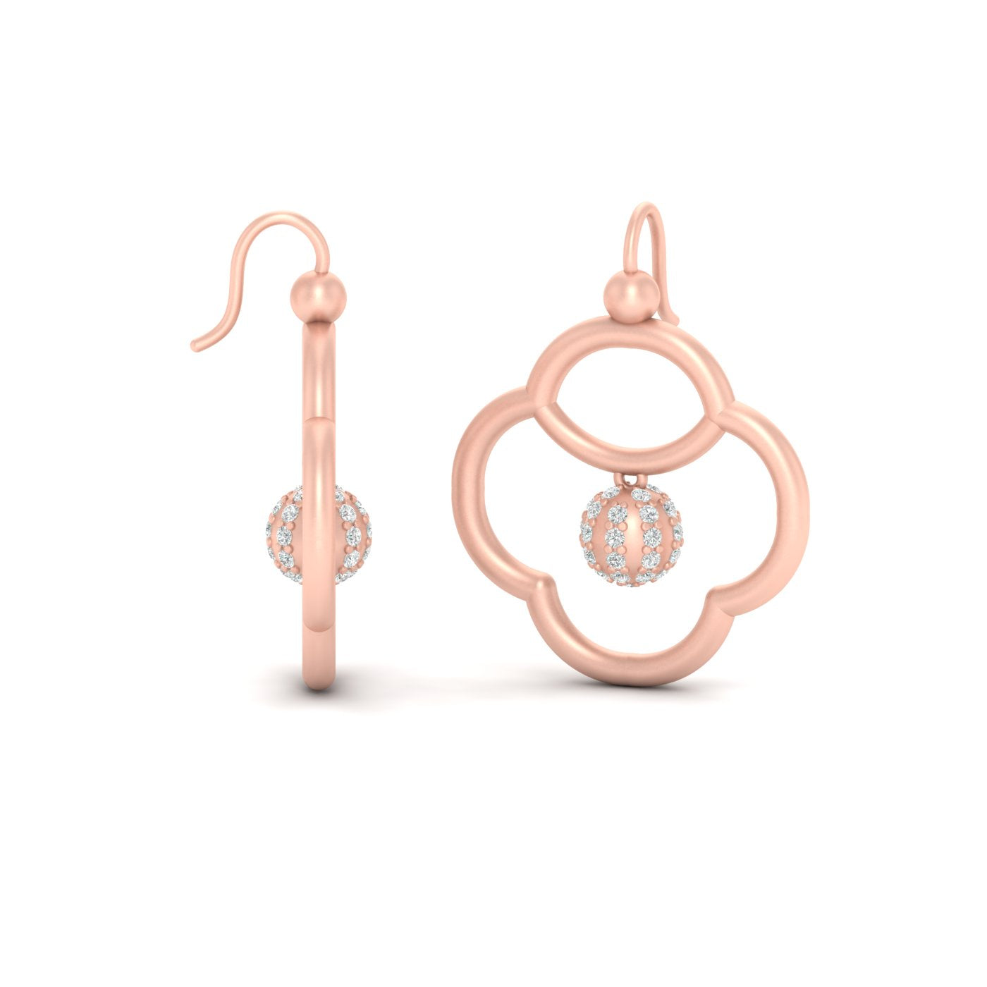 CLUSTER DIAMOND BALL EARRINGS