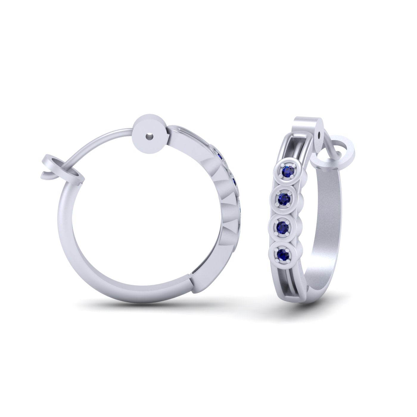 BLUE SAPPHIRE HOOP EARRINGS