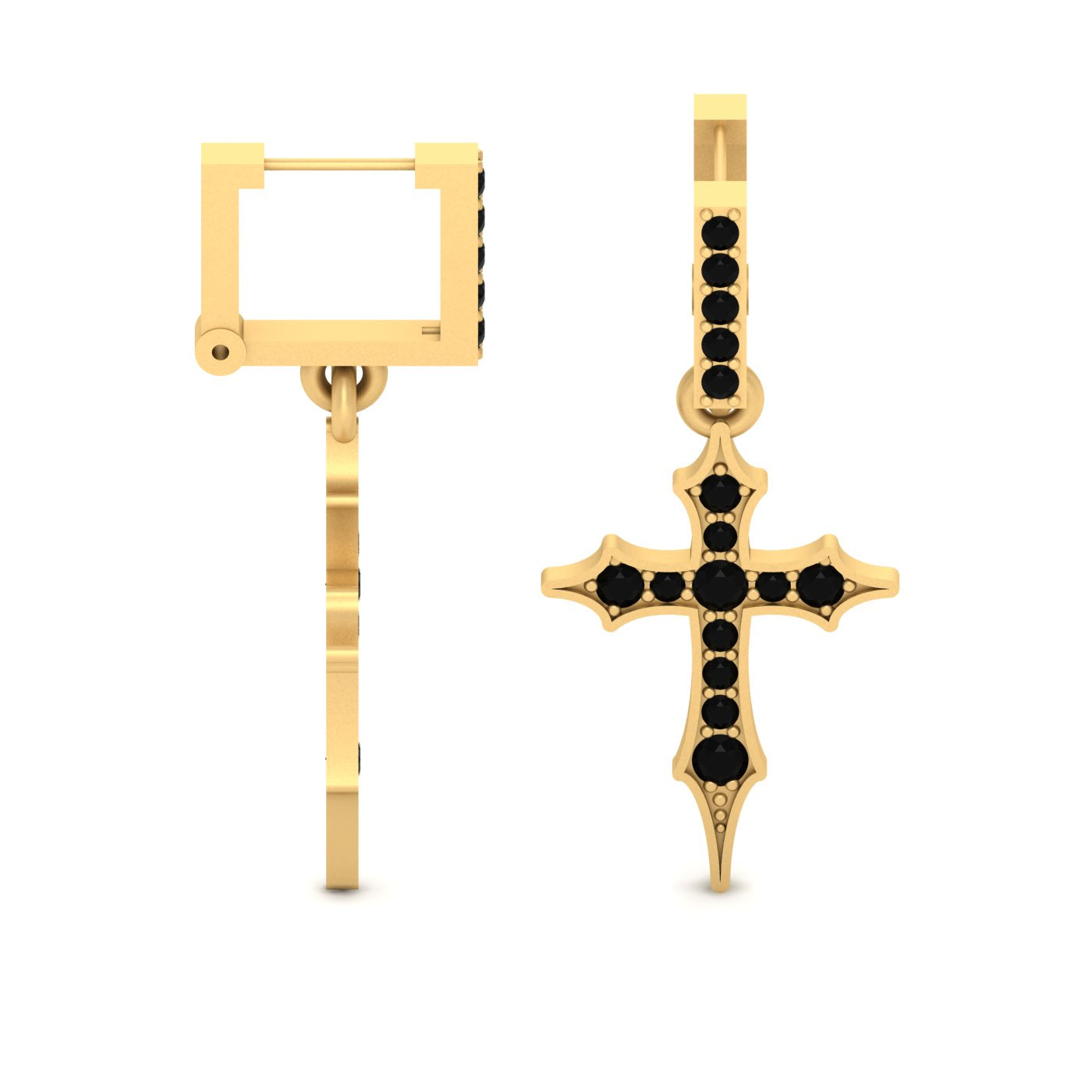 HOLY CROSS HOOP EARRINGS