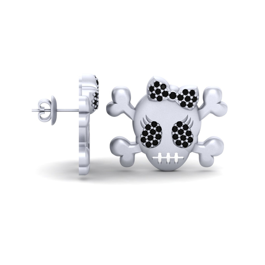 SKULL AND CROSSBONES WITH BOW EARRINGS