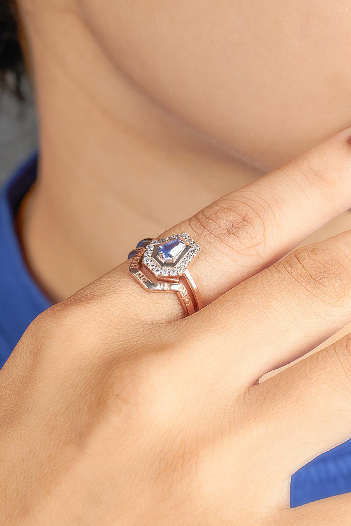 Till Death Do Us Part - Coffin Engagement Ring Set Rose Gold