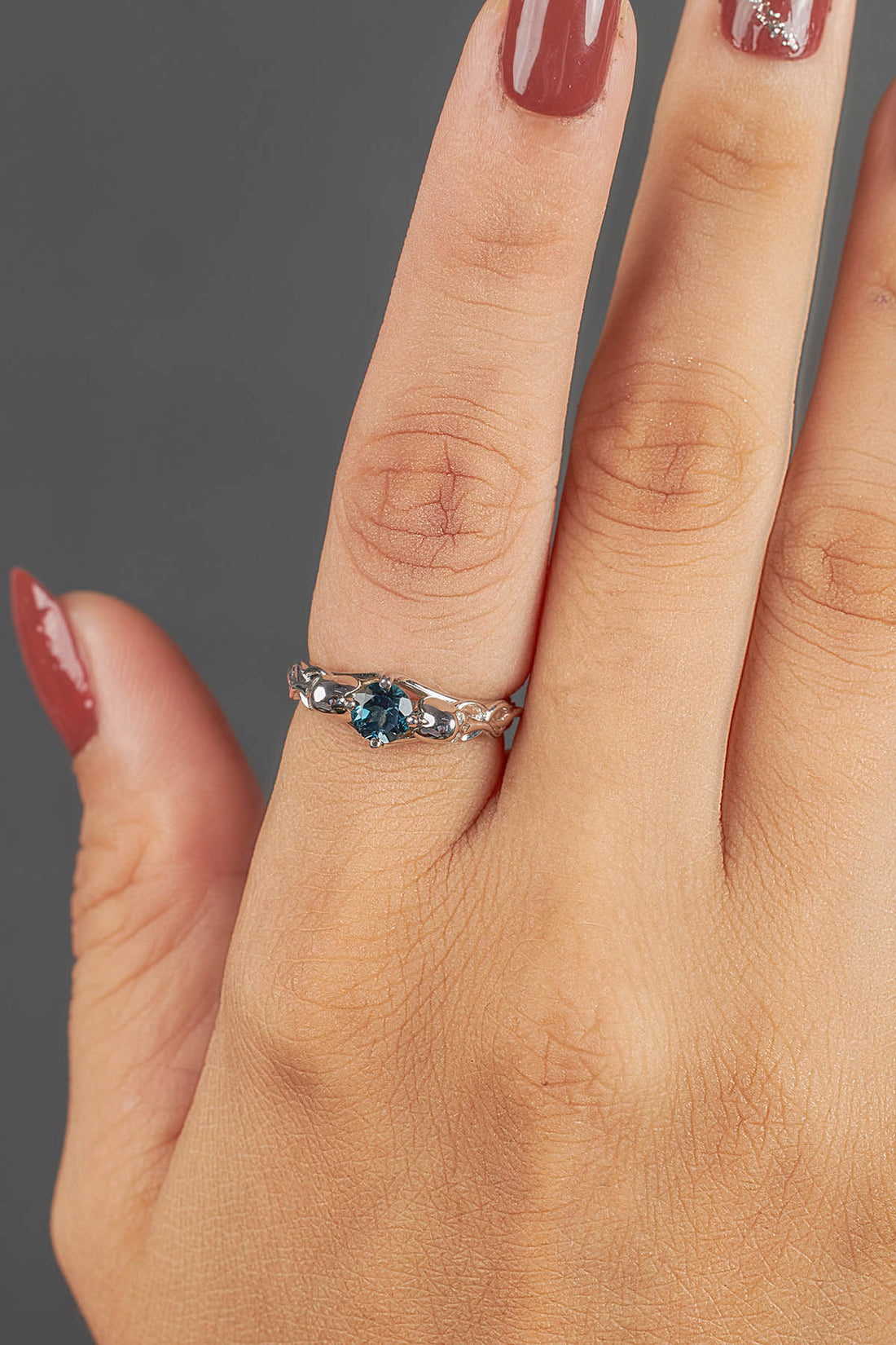 Skull and Snake Ring Set Natural London Blue Topaz Gothic Bridal Ring Tiara Wedding Band