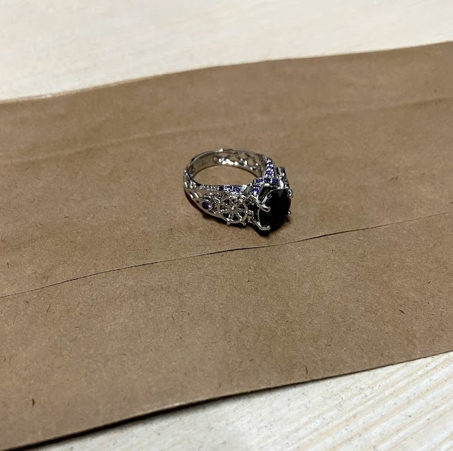 Pirate Skull Engagement Ring Steering Wheel and Skull Ring Womens