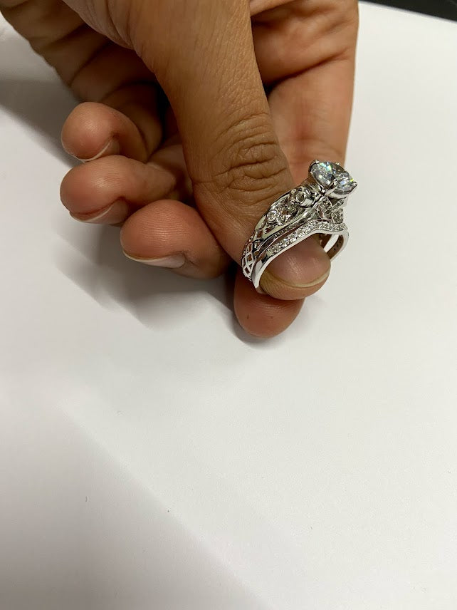 MESH SKULL ENGAGEMENT RING SET