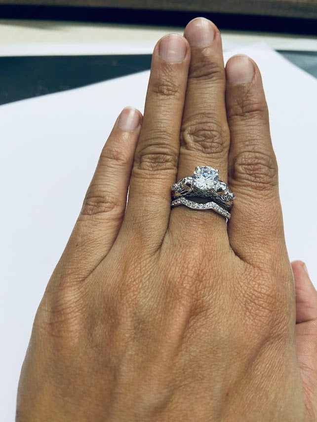 MESH SKULL ENGAGEMENT RING SET