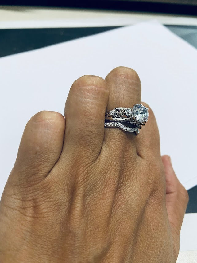 MESH SKULL ENGAGEMENT RING SET