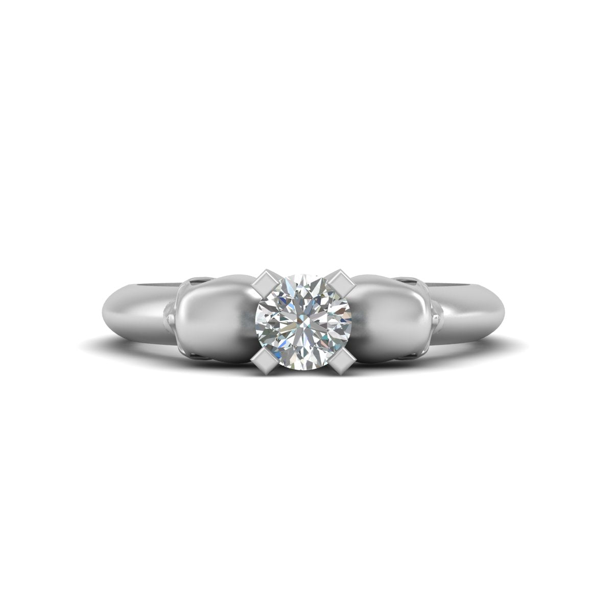 Solitaire CVD Diamond Skull Ring