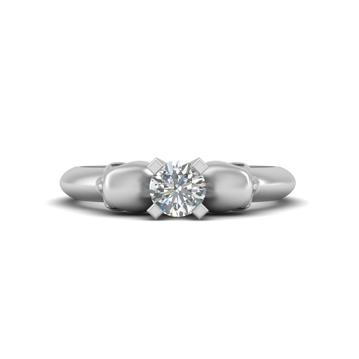 Solitaire Diamond Skull Wedding Ring