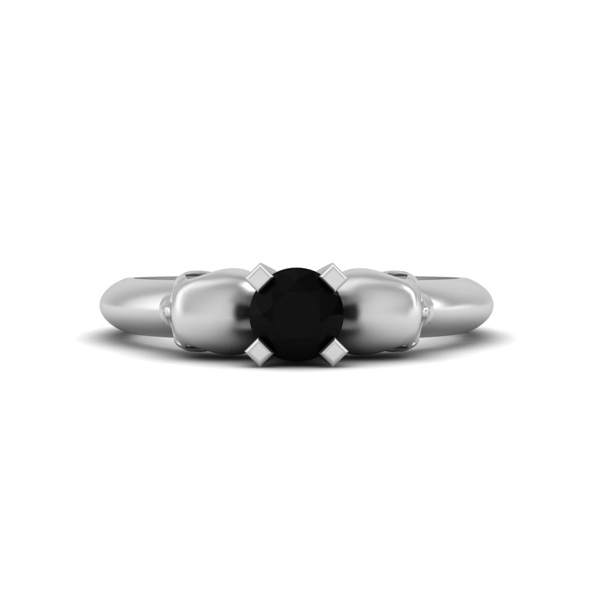 1CT Onyx Skull Wedding Ring
