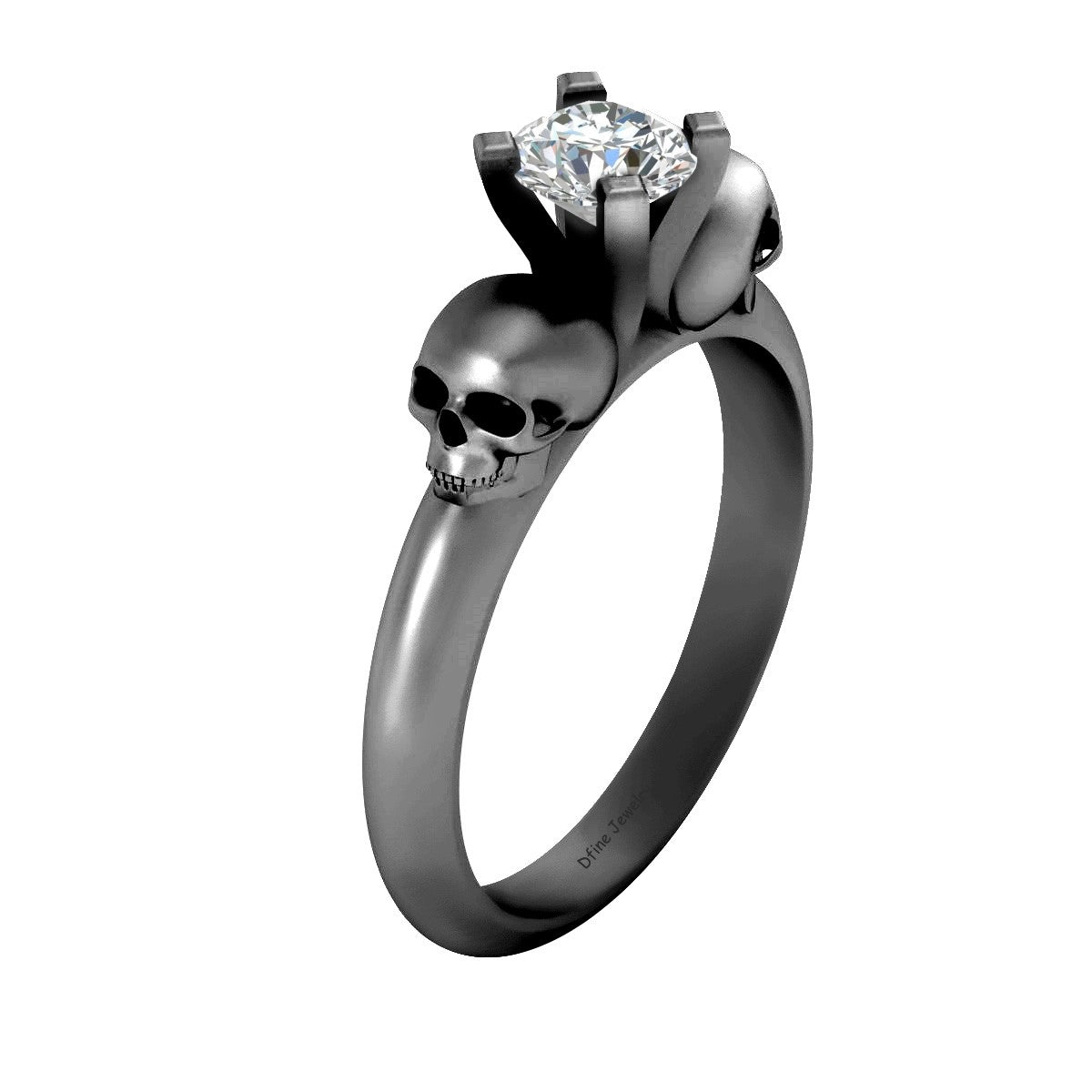 SOLITAIRE MOISSANITE SKULL RING
