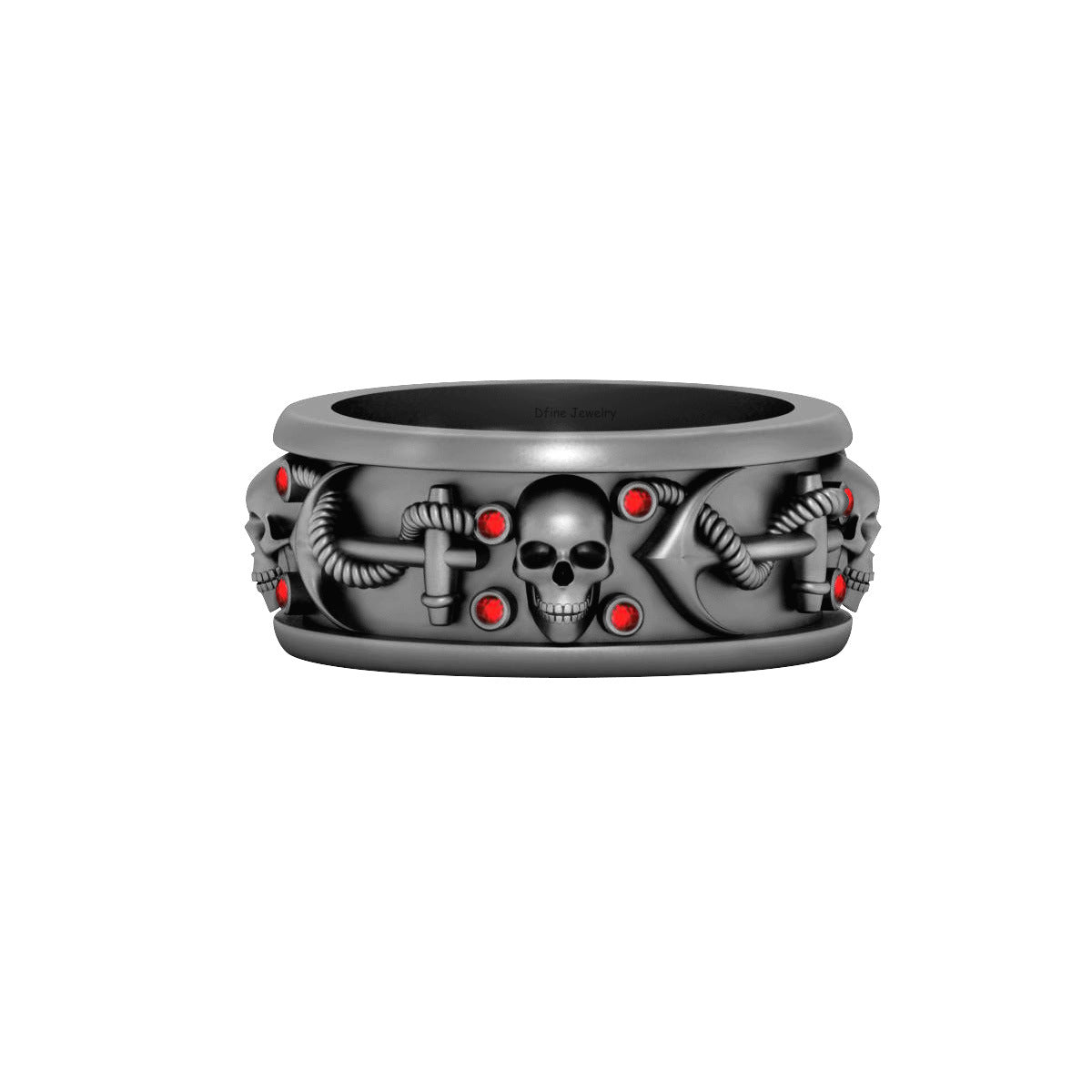 Vampire Skull Wedding Ring Set