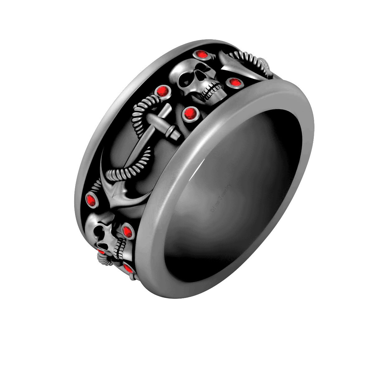 Vampire Skull Wedding Ring Set