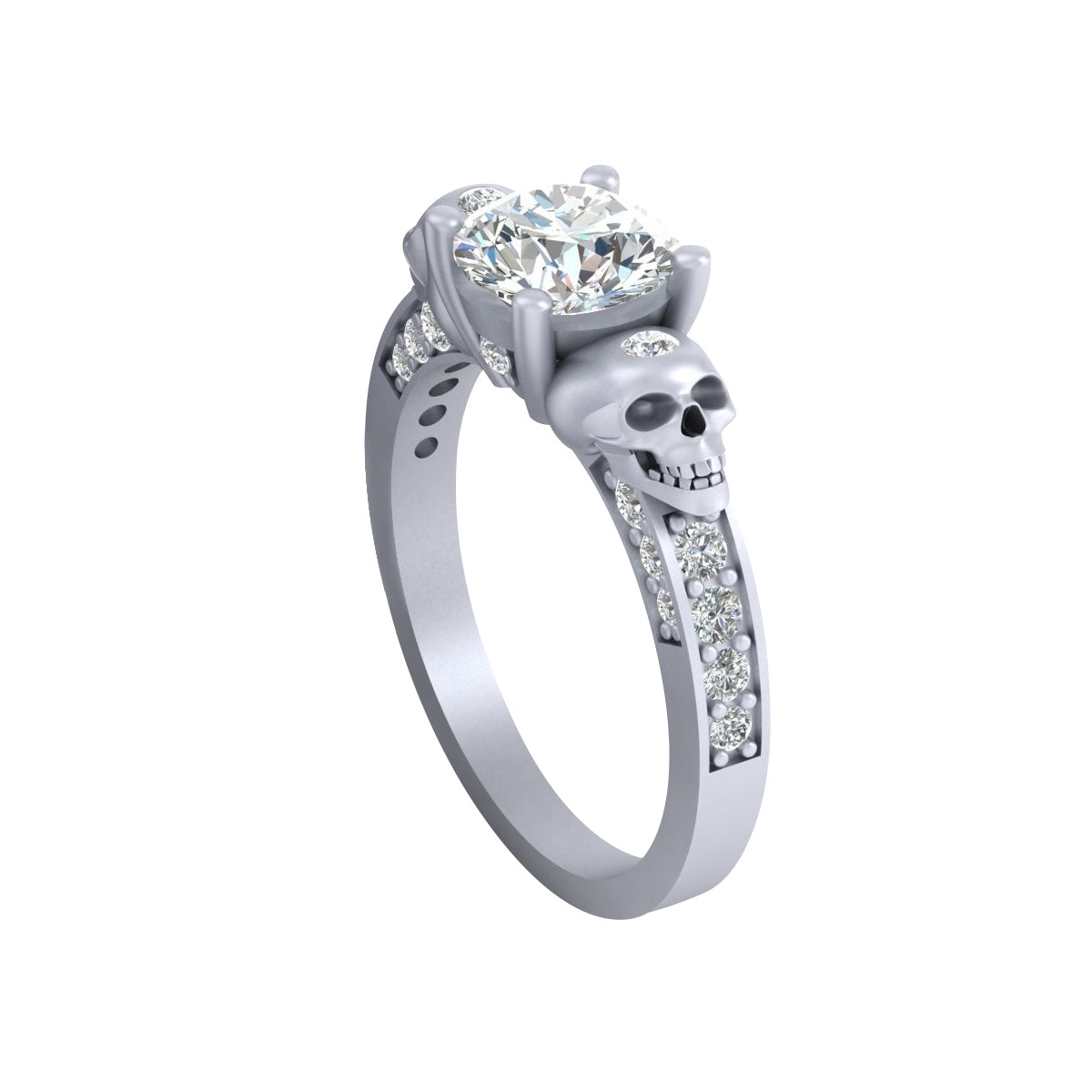 1.70TCW Diamond Skull Engagement Ring