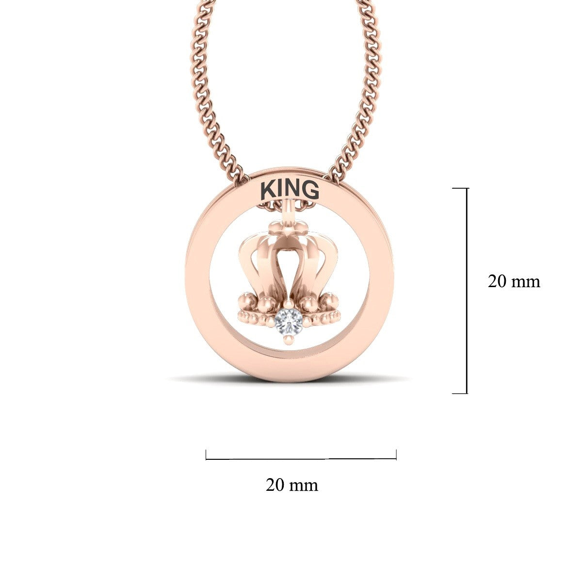 ROSE GOLD KING CROWN PENDANT