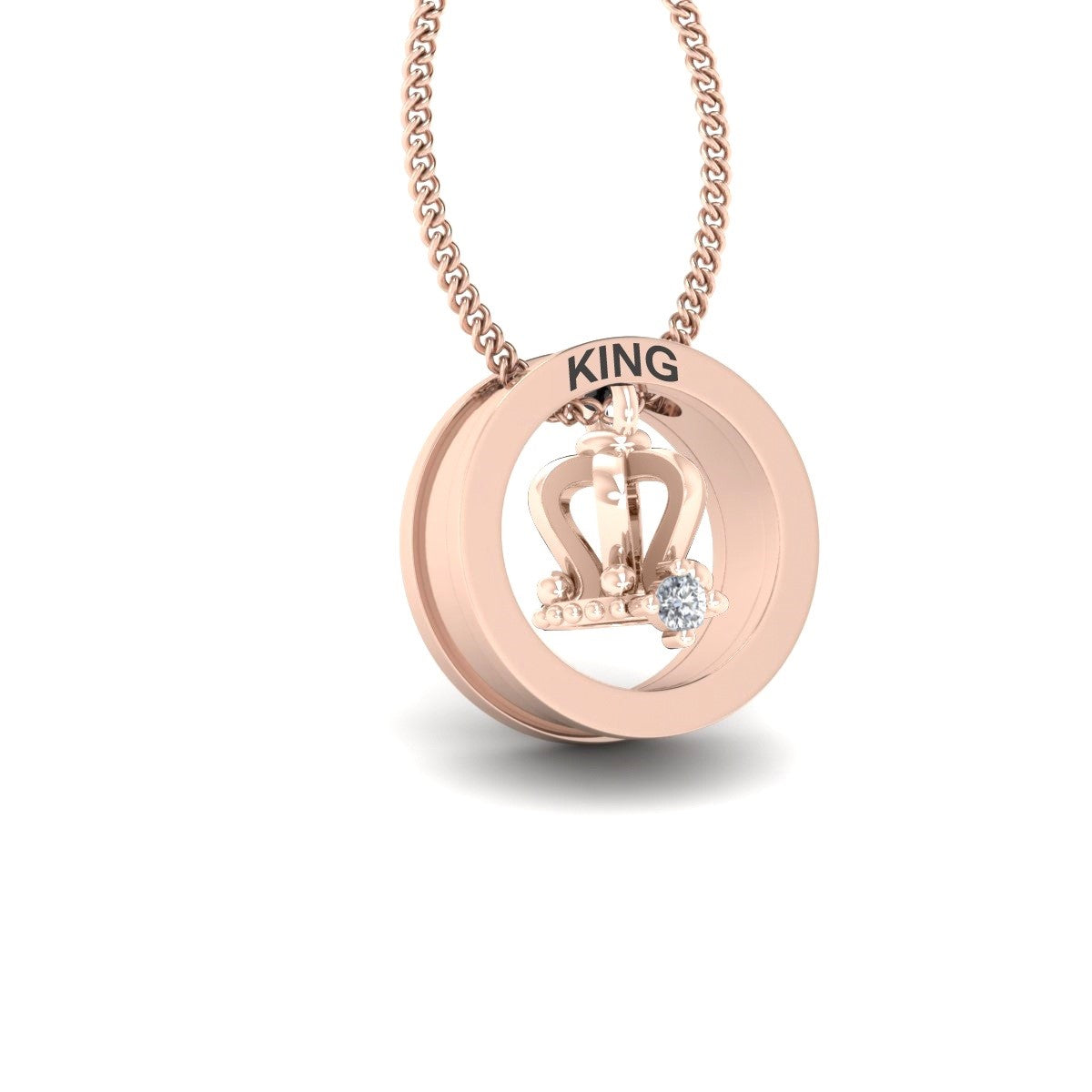 ROSE GOLD KING CROWN PENDANT