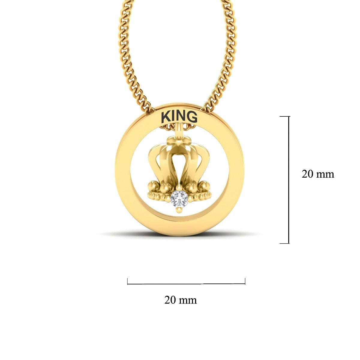 GOLD KING CROWN PENDANT