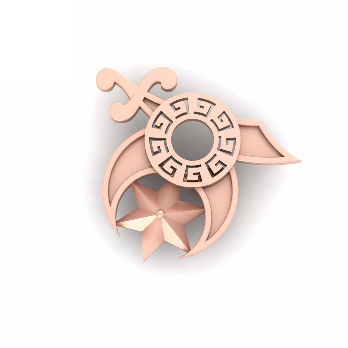 SHRINERS LOGO PINK BROOCH