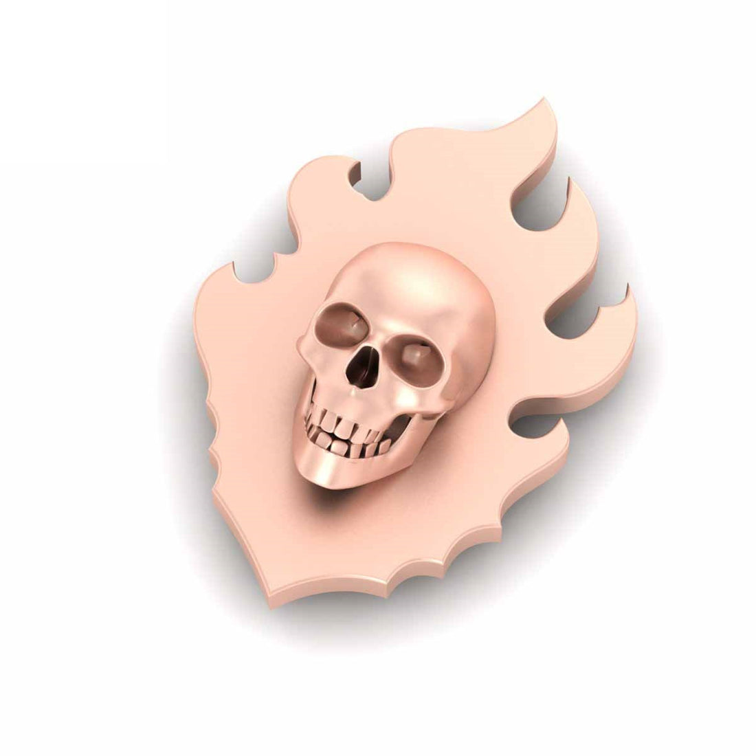 FLAMING FIRE SKULL PIN