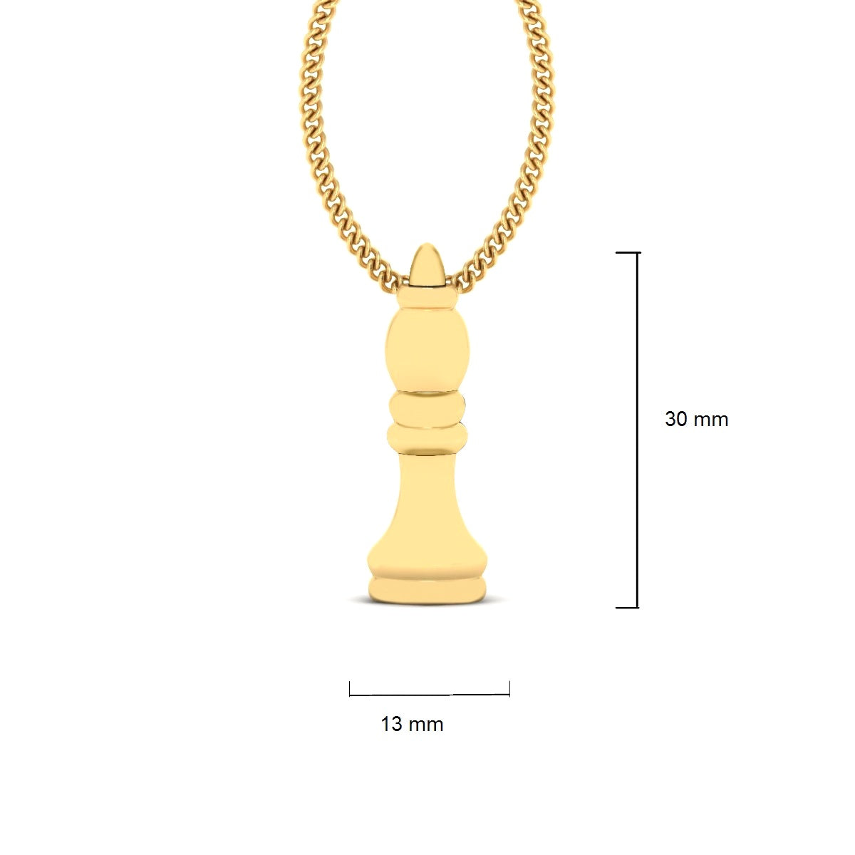 GOLD CHESS QUEEN PENDANT