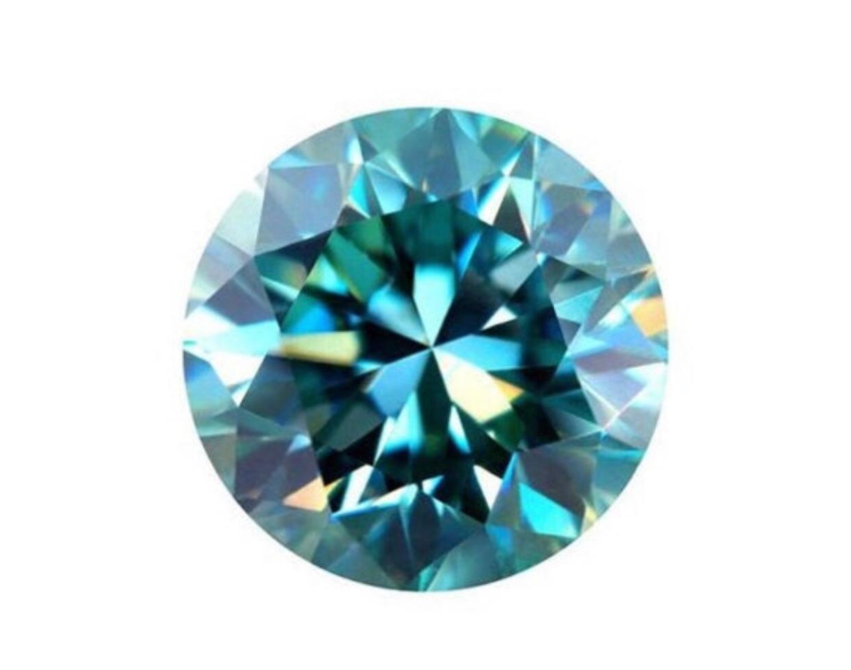 Blue-Green Moissanite Engagement Ring