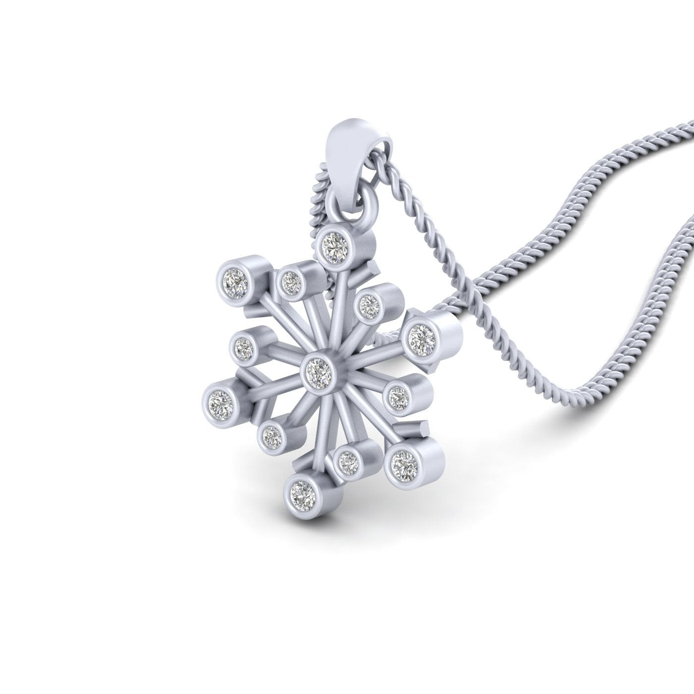 DIAMOND CHRISTMAS SNOWFLAKE PENDANT