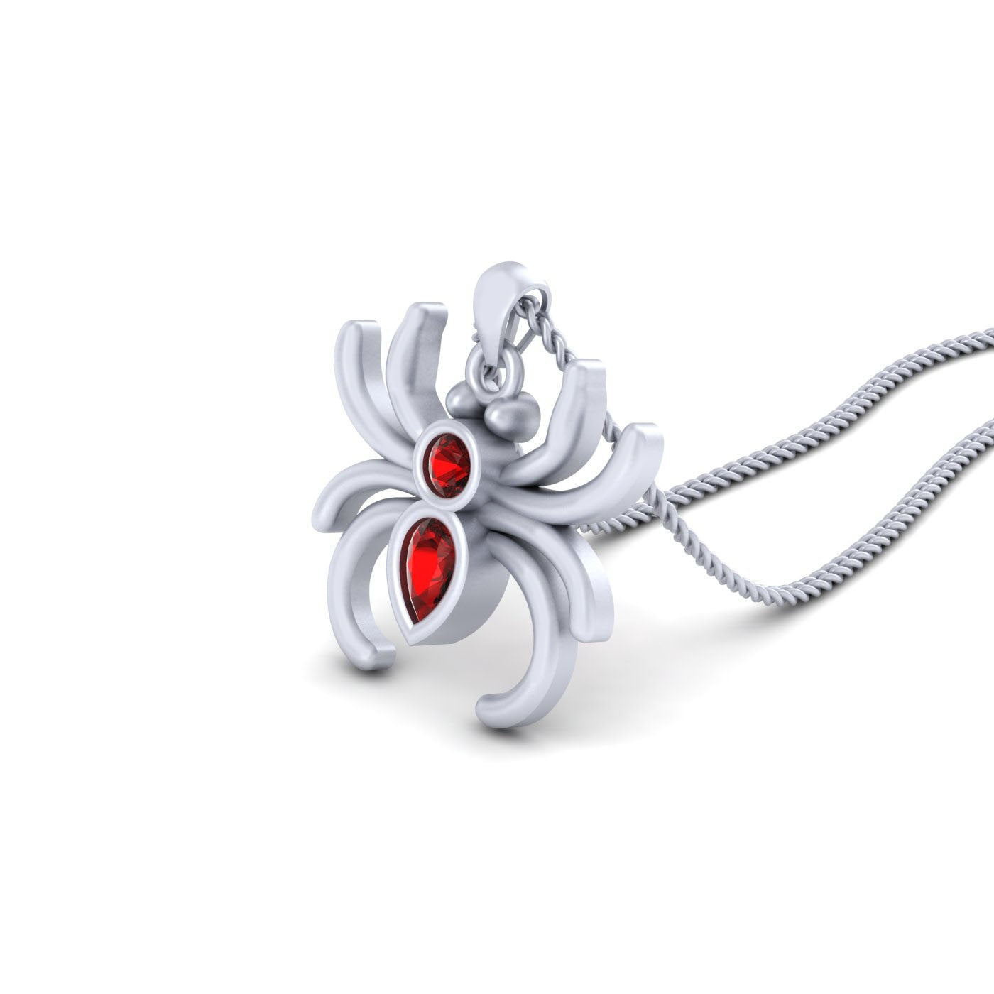 WHITE GOLD SPIDER PENDANT