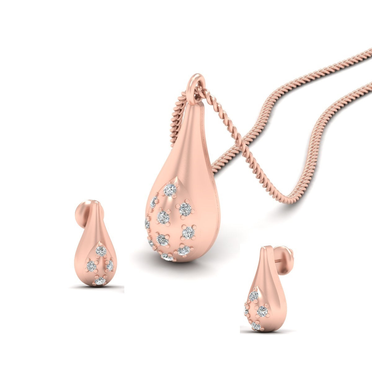 DIAMOND PENDANT EARRINGS SET