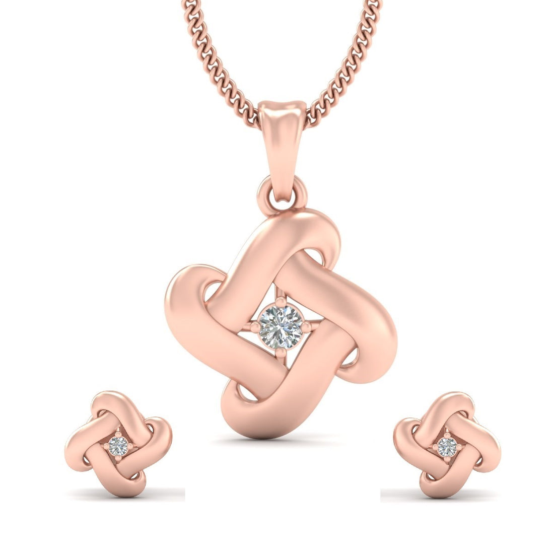 ROSE GOLD KNOT PENDANT SET
