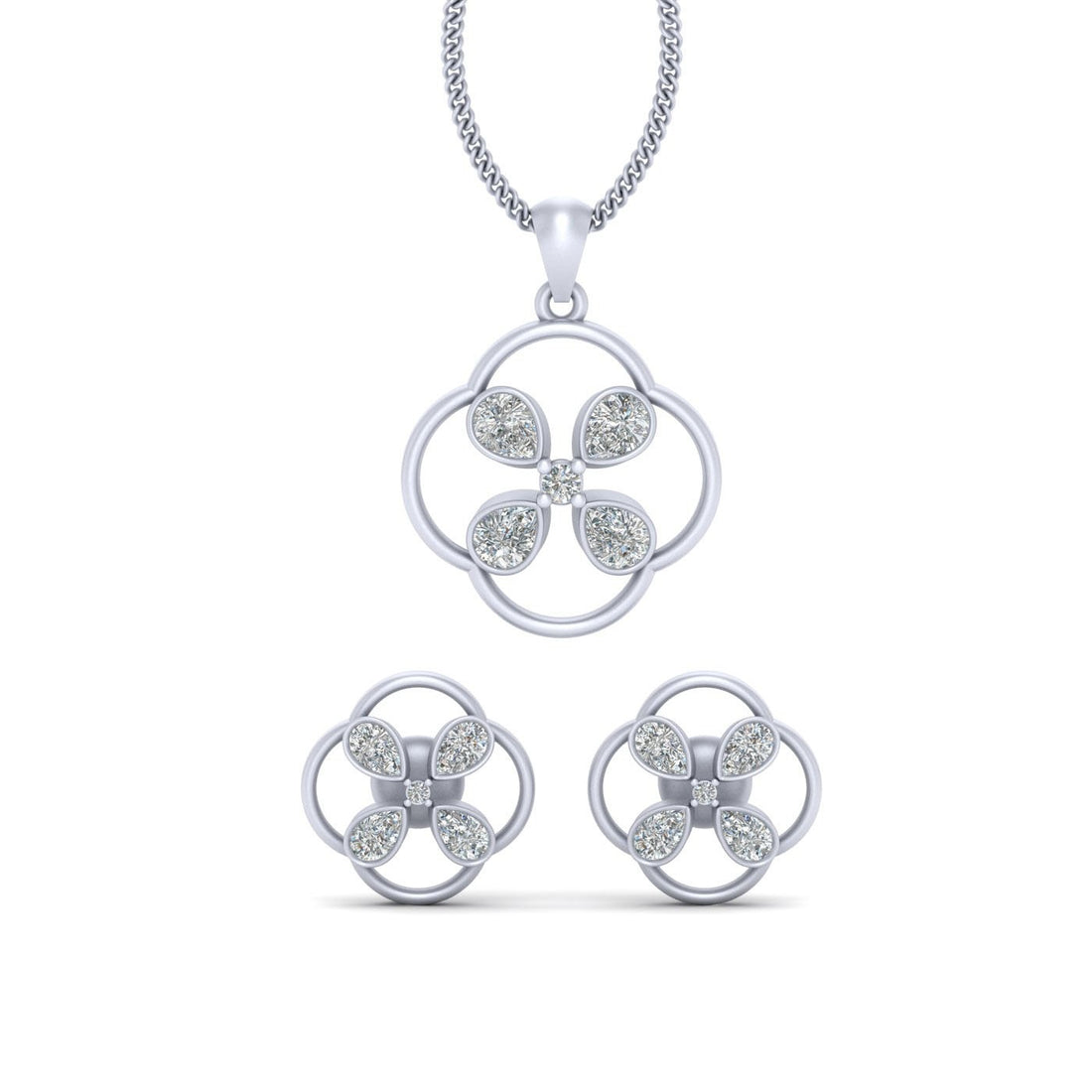 DIAMOND PENDANT EARRINGS SET