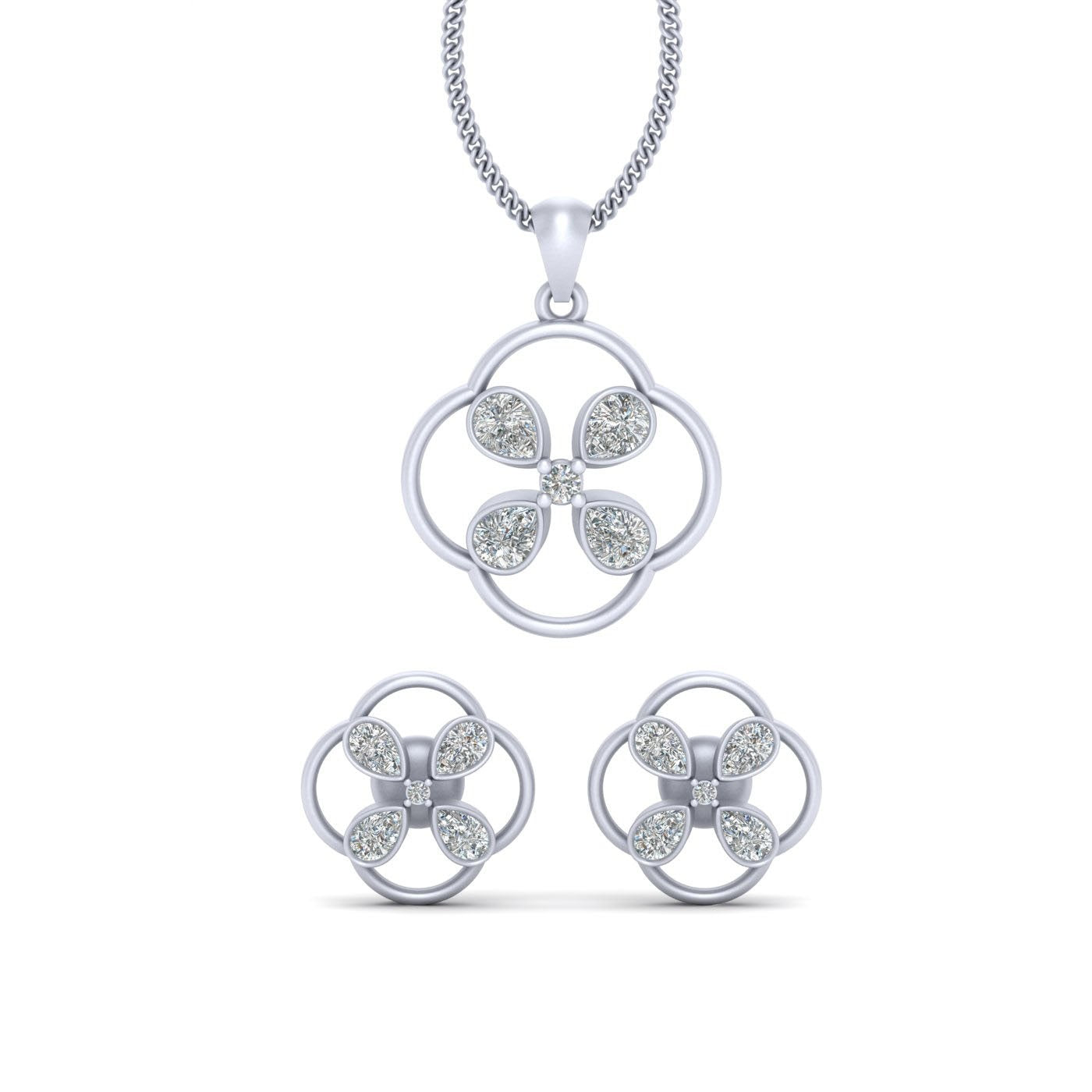 DIAMOND PENDANT EARRINGS SET