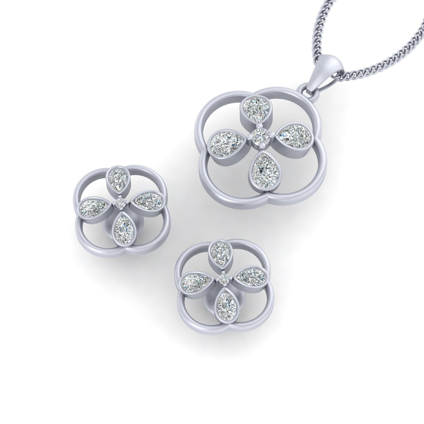 DIAMOND PENDANT EARRINGS SET