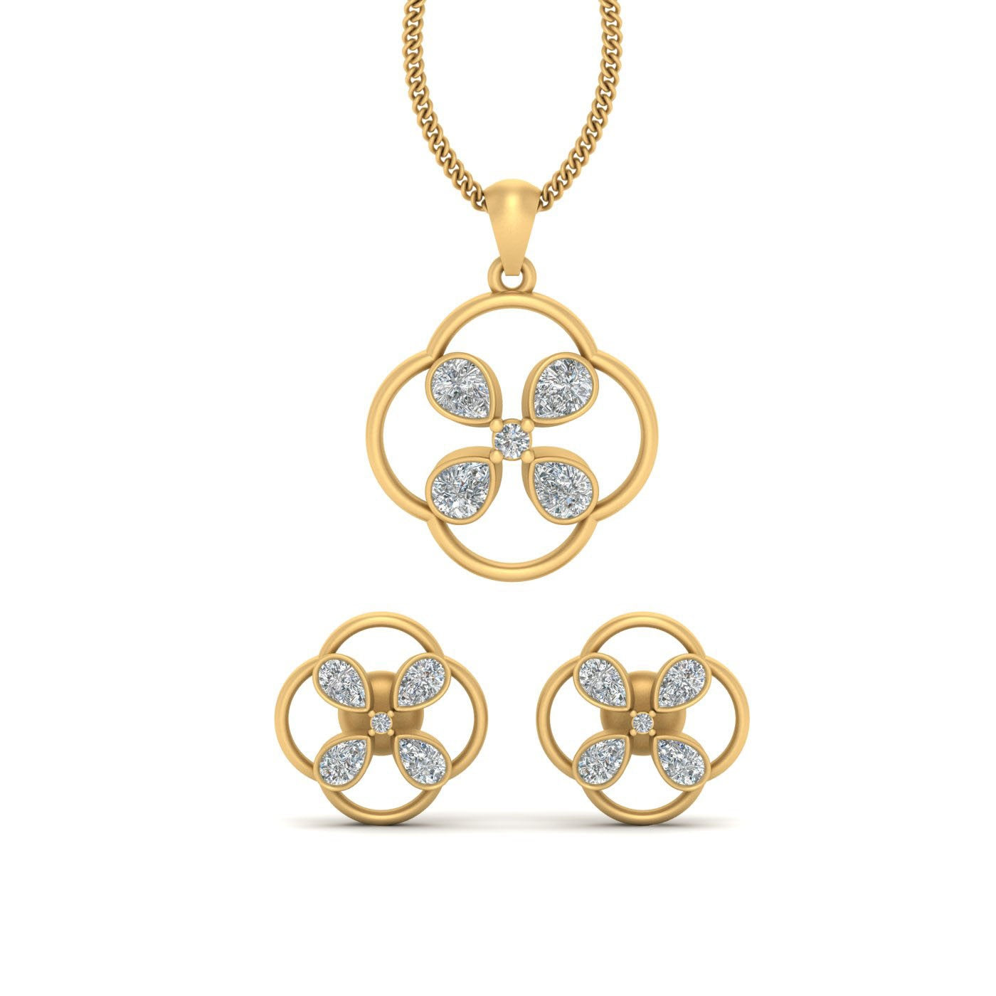 DIAMOND PENDANT EARRINGS SET