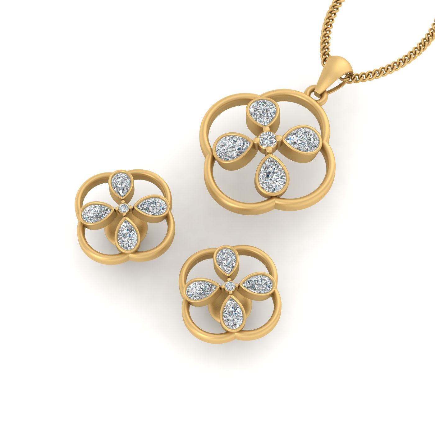 DIAMOND PENDANT EARRINGS SET