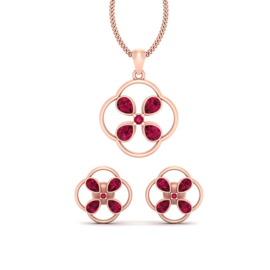 RUBY ENGAGEMENT PENDANT SET